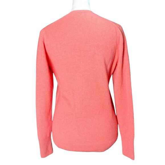 Pure Collection Womens 100% Cashmere V-Neck Sweater Coral Orange, Size 2 (US) - Picture 4 of 7